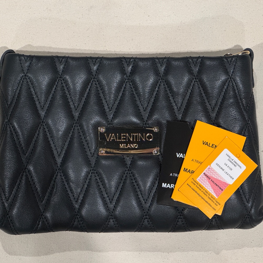 Valentino Vanille Quilted Crossbody Bag Black - Picture 2 of 6